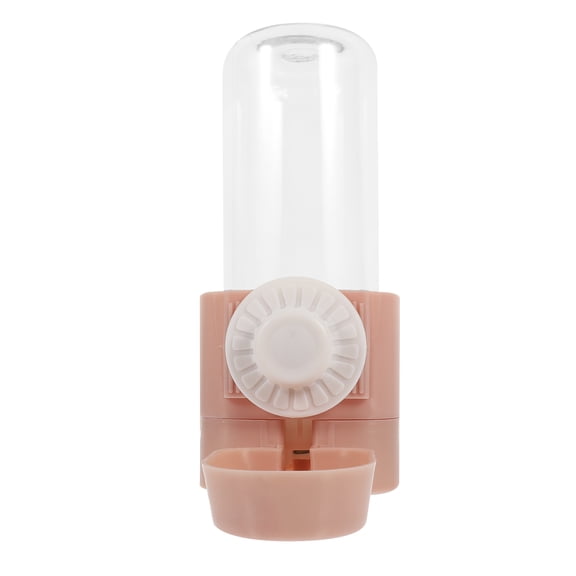 WEUVEB Durable Pink Plastic Hanging Water Bottle Pet Supply Automatic Flow Water Feeder for Cats Dogs