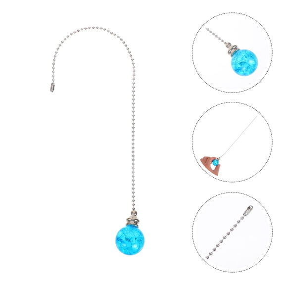 WEUVEB 2Pcs Decorative Crystal Fan Pull Chain Extender for Ceiling Light Fixtures