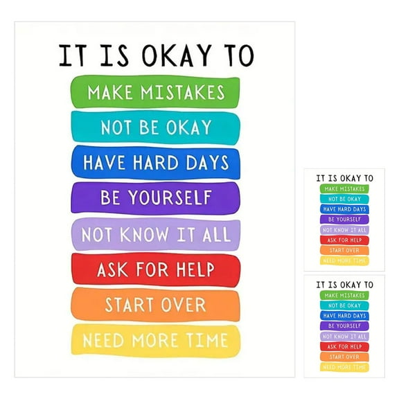 WEUVEB Classroom Decorations Secondary School Coated Paper Inspiration 3 Sheets Personal Space