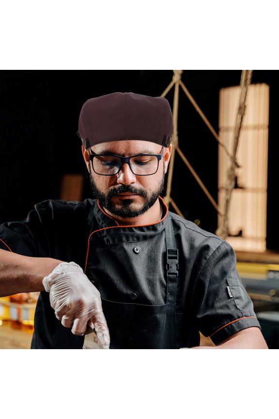 Coffee Kitchen Chef Hat Lightweight Cooking Cap with Elastic Fit for Restaurant Staff