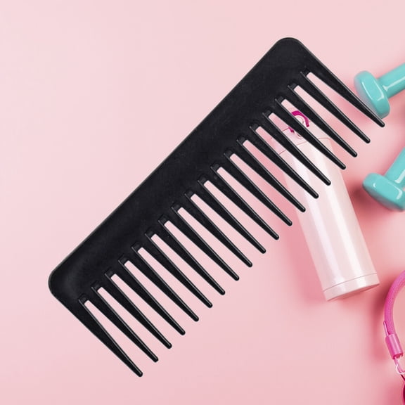 WEUVEB Comb for Styling with Durable Hard Plastic Handle and Rounded Teeth Black