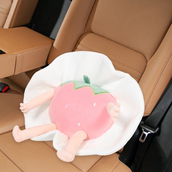 WEUVEB Comfortable Plush Lumbar Cushion for Car Back Seat with Ergonomic Design and Cute Pattern