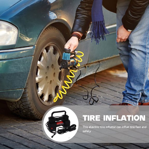 WEUVEB Compact Portable Tire Inflator Black Air Compressor for Car Tire Inflation