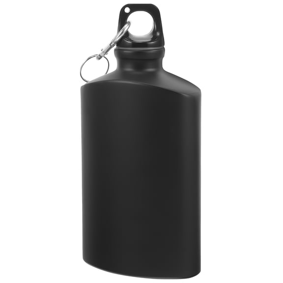 WEUVEB Convenient Portable Military Canteen Water Bottle in Black Aluminum Alloy
