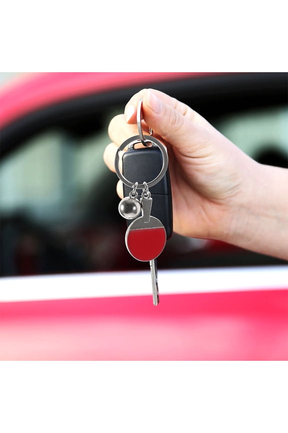 1 Pair Table Tennis Keychain Zinc Alloy Sports Pendant for Backpack Purse Accessory