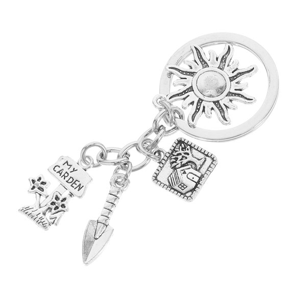 WEUVEB Cute Gardener Keychain Handbag Charm 1 Piece Zinc Alloy Wallet Accessory for Women and Girls