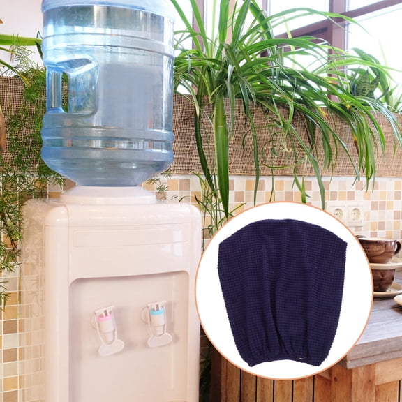 WEUVEB Dark Blue Cloth Water Jug Cover Durable Textured Fabric Reusable Polyester for Water Dispenser