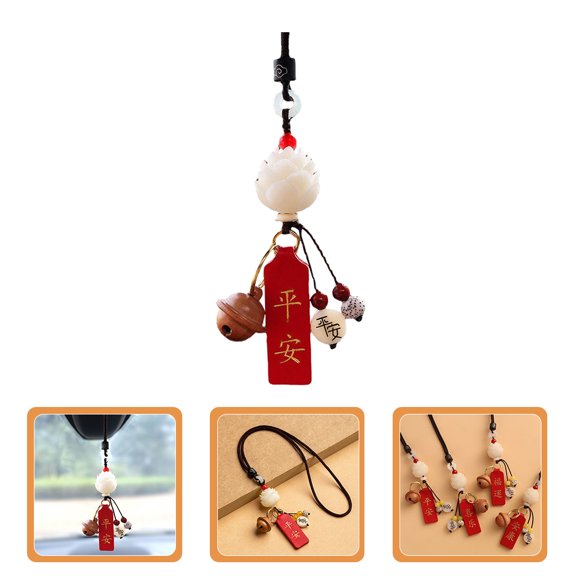 WEUVEB Decorative Bodhi Root Pendant for Car Interior with Hanging Rope Assorted Color Design