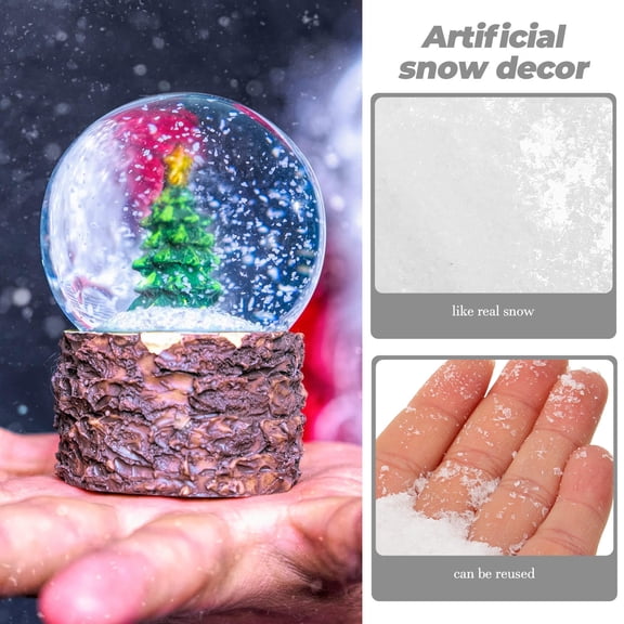 WEUVEB Decorative Fake Snow Powder White for Winter Crafts Xmas Party Scene Prop