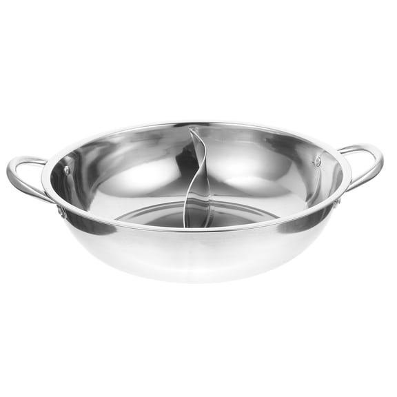 WEUVEB Divided Hot Pot Stainless Steel Easy to Clean Pot for Household Cooking 1Pack