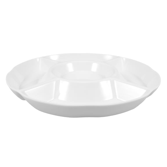 WEUVEB White Ktv Dish Divided Serving Tray for Party and Commercial Use