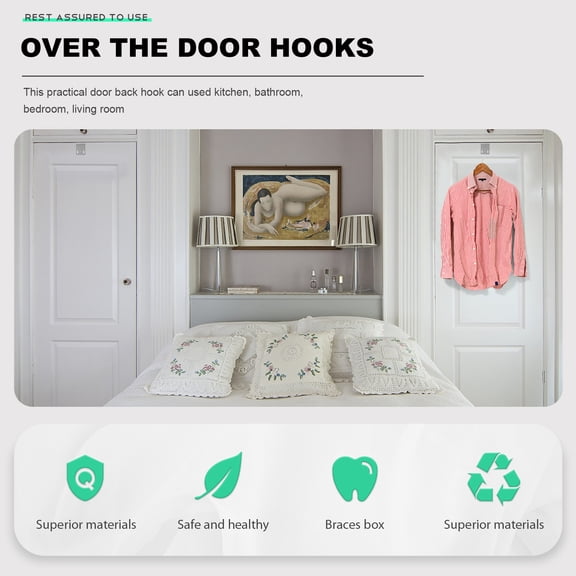 WEUVEB Double Prong Over The Door Hanger Hook with Curved Design for Jackets and Towels