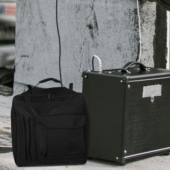 WEUVEB Black Snare Drum Carrying Case with Oxford Cloth, Spacious Interior for Storage and Convenient Transport