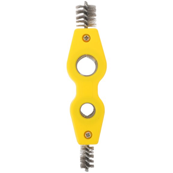 WEUVEB Dual Head Battery Terminal Cleaning Brush Yellow Plastic Alloy