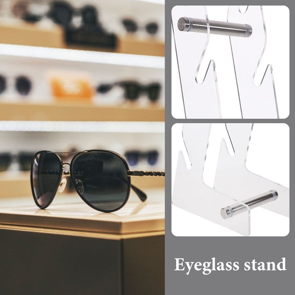 WEUVEB Durable Acrylic Eyeglass Holder Stand Perfect for Displaying Sunglasses on Desks