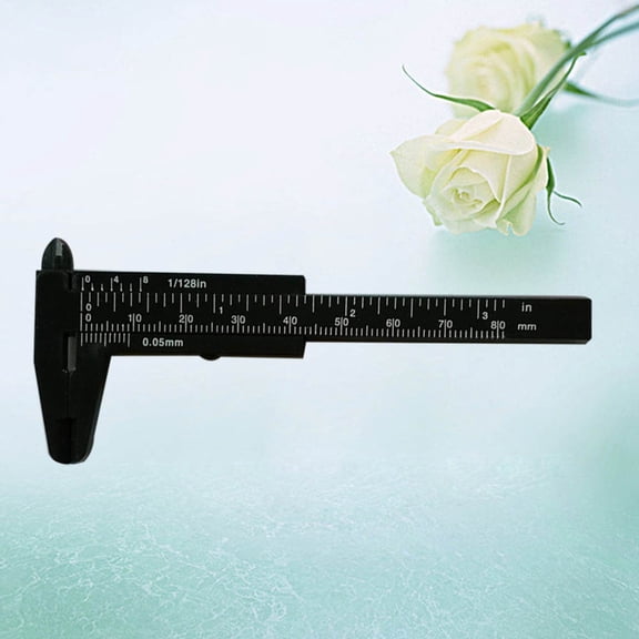 WEUVEB Durable Black Plastic 80mm Vernier Caliper for Precise Jewelry Size Gauging