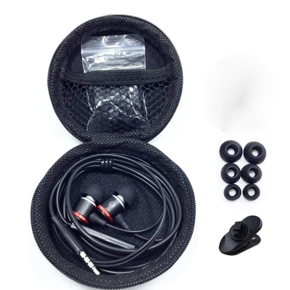 WEUVEB Copper In-Ear Headphones for Computer with Deep Bass Sound, Black Metal Earphones for Clear Audio