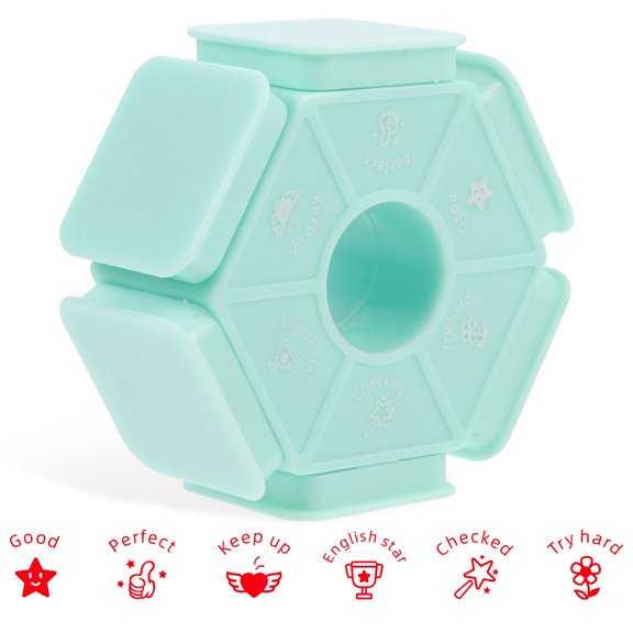 WEUVEB English Comment Stamp for Teachers Multi-side Pp Light Green