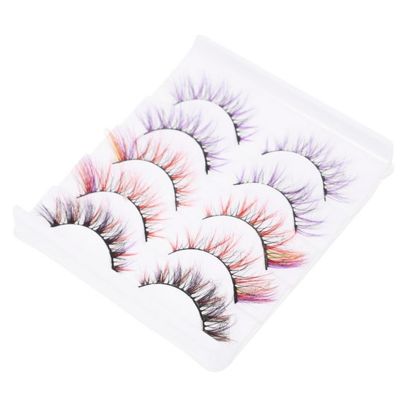 WEUVEB Eyelashes False Lashes Colored Imitation Eye Enlarging Quick Application 5 Pairs