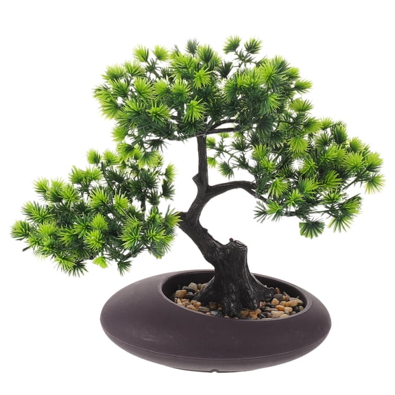 WEUVEB Fake Juniper Bonsai Tree Pot Green for Sashimi Plate Japanese Cuisine Decoration