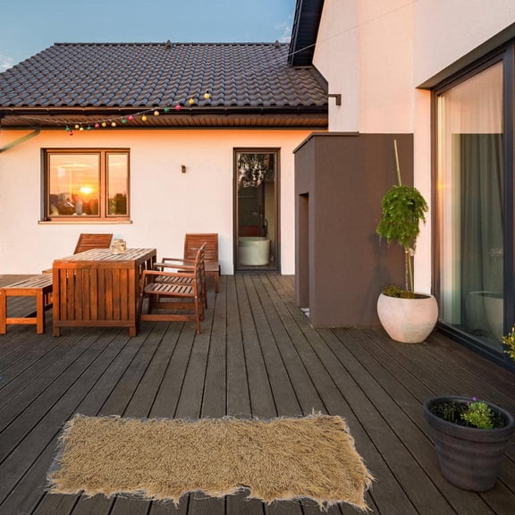 WEUVEB Khaki Artificial Thatch Roofing Panels for Garden Decoration, Lifelike Straw Roof Material