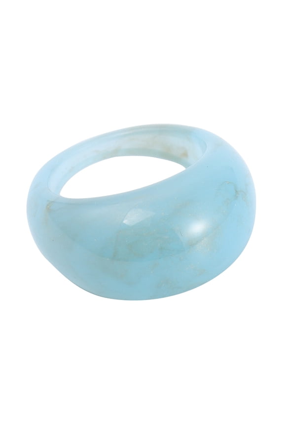 Blue Resin Ring Fashion Lightweight Durable for Travel and Party Wear