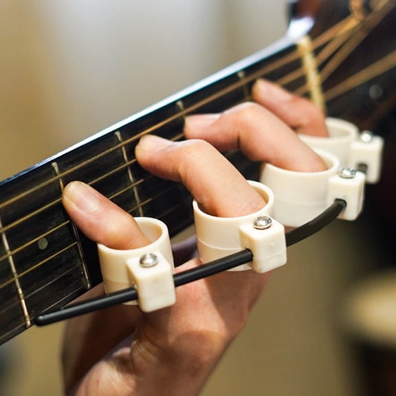 WEUVEB Finger Stretcher Trainer with Adjustable Finger Guards for Guitar Piano and Ukulele Beginners
