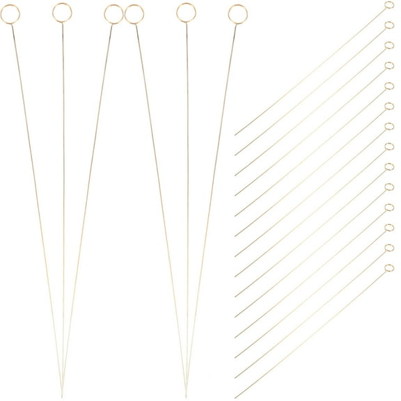 WEUVEB Flower Card Holder Stick Metal 20Pcs for Home Use and Office Use Simple Style Golden