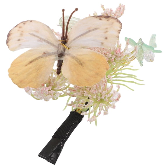 WEUVEB Yellow Flower Butterfly Hair Clip for Women and Girls, Elegant Hair Accessory for Formal and Casual Wear