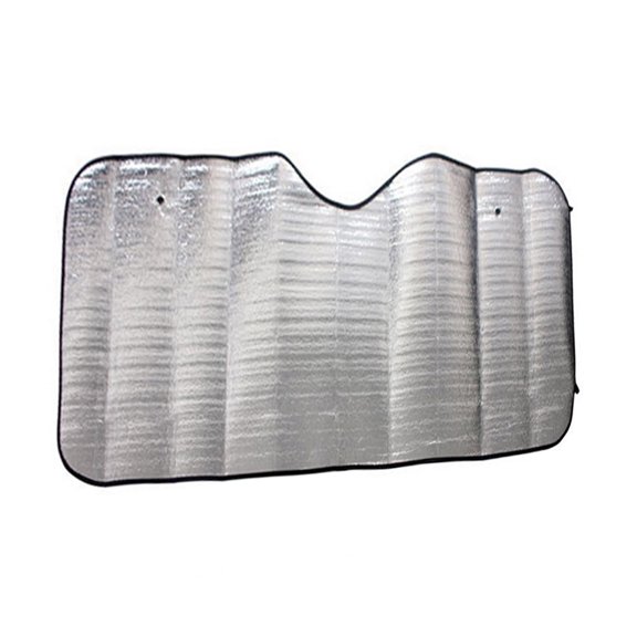 WEUVEB Heat Reflective Plated Silver Windshield Visor for Car with Easy Installation