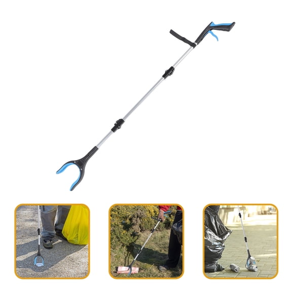 WEUVEB Foldable Blue Grabber Tool for Trash Pickup with Aluminum Alloy and PP Durable Material