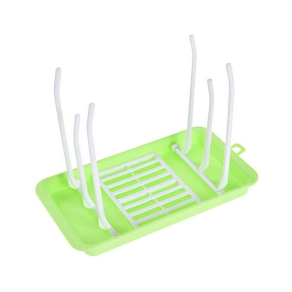 WEUVEB Foldable Bottle Drying Rack Green Food Grade PP for Home Countertop Storage