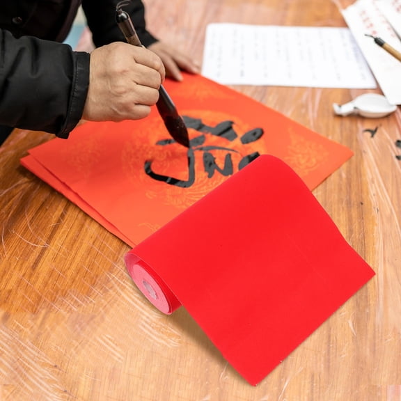 WEUVEB Red Xuan Paper Roll for 1 Piece Enhanced Flexibility Ideal for Couplets and Traditional Chinese Art