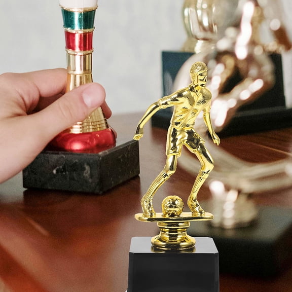 WEUVEB Golden Plastic Soccer Trophy Cup for Sports Awards and Decor