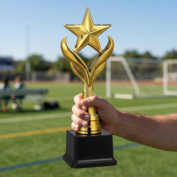 WEUVEB Golden Award Trophy with Unique Star Design Perfect for Championship and Competition