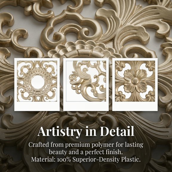 WEUVEB Golden Ceiling Rosette Floral Pattern Ps for Lighting Decoration and Home Renovation Season