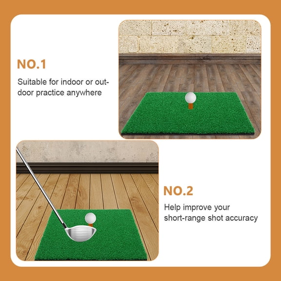 WEUVEB Golfs Hitting Mat Golf Turf Mats Light Green for Indoor Golf Practice 2Pcs 11.79x11.79in