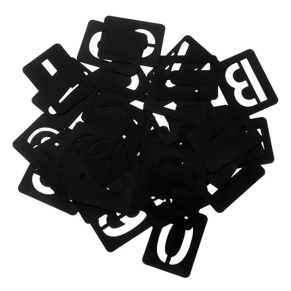 WEUVEB Graffiti Stencils 42Pcs Plastic Letter Stencils Hollow For Diy Wall And Furniture Spray Paint Templates