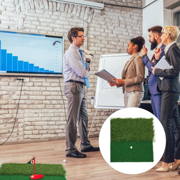 WEUVEB Green Artificial Turf Mat Golfing Practice Pad Durable Portable Training Equipment