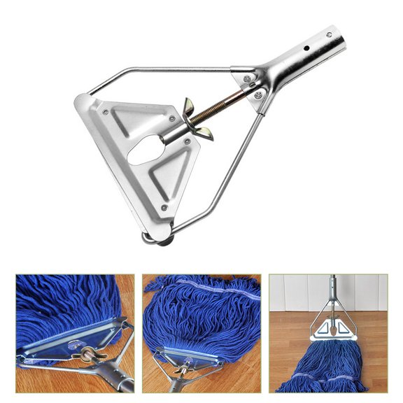 WEUVEB Home Use Plated Silver Mop Base Replacement Part Fits Most Mop Handles and Headbands