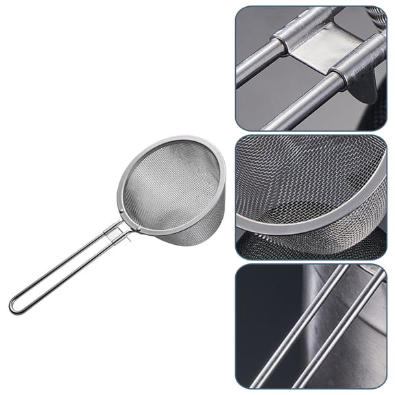 WEUVEB Hot Pot Colander Stainless Steel Ergonomic Handle Design for Liquid Drainage 1Pack