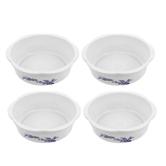 WEUVEB Set of 4 Floating Bowl White Plastic Water Flower Pots for Garden Pond Decor