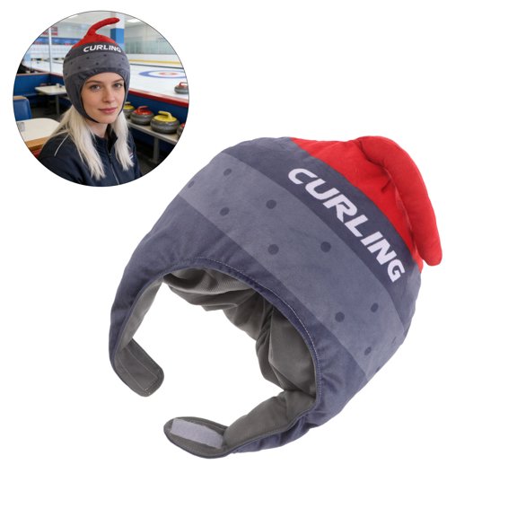WEUVEB Ice Curling Themed Party Hat - Funny Cosplay Costume Headgear for Adults - Sports Photo Booth Props for Curling Events