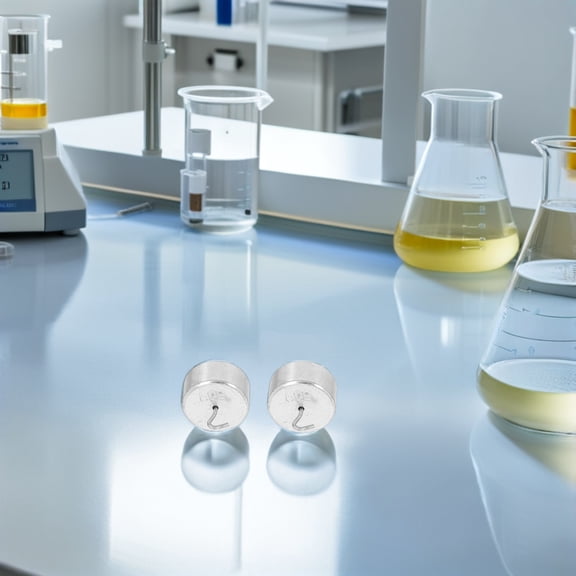 WEUVEB 10Pcs Laboratory Weight Set with Double Hooked Metal Calibration Mass for Precise Home Use Experiments