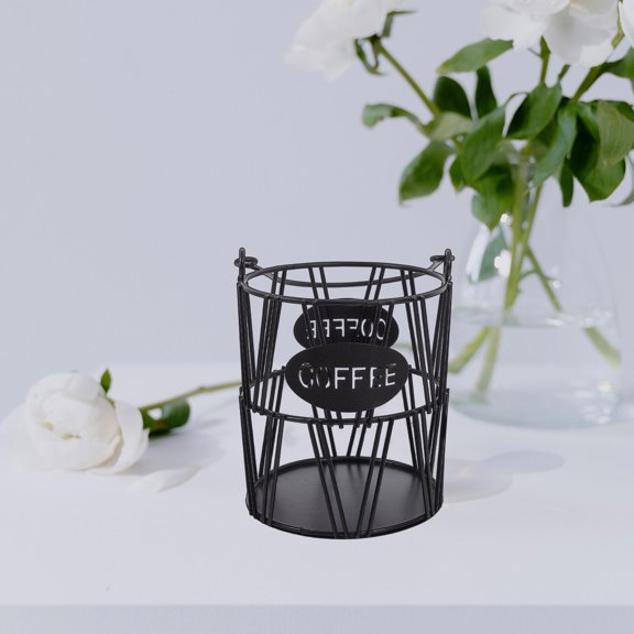 WEUVEB Iron Coffee Pod Holder Organizer Basket for Kitchen Countertop Storage, and Compact, 1 Set