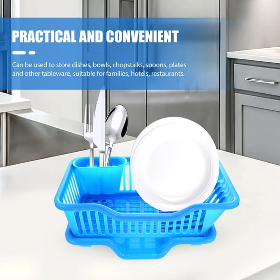 WEUVEB Kitchen Dishware Basket Plastic Draining Rack for Plates Bowls Chopsticks and Spoons