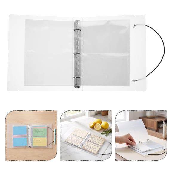 WEUVEB Kitchen Recipe Binder with Transparent Sleeves for Efficient Card Storage and Organization