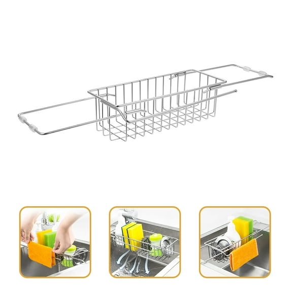 WEUVEB Kitchen Sink Sponge Holder with Efficient Draining Design, Household Organizer for Tidy Cleaning Area