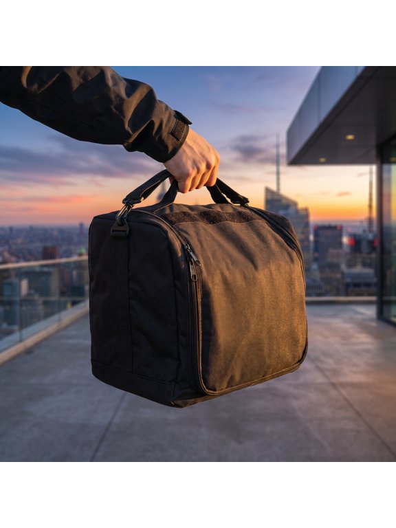 Large Capacity Hat Organizer Bag for Travel Black Double Layer Baseball Cap Storage