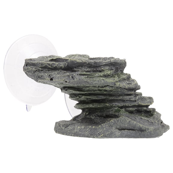WEUVEB Large Turtle Dock Basking Platform Black Aquarium Rock for Turtle Tank Decor